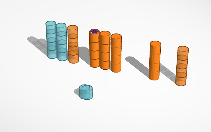 3D design Copy of A lot of different cylinders - Tinkercad