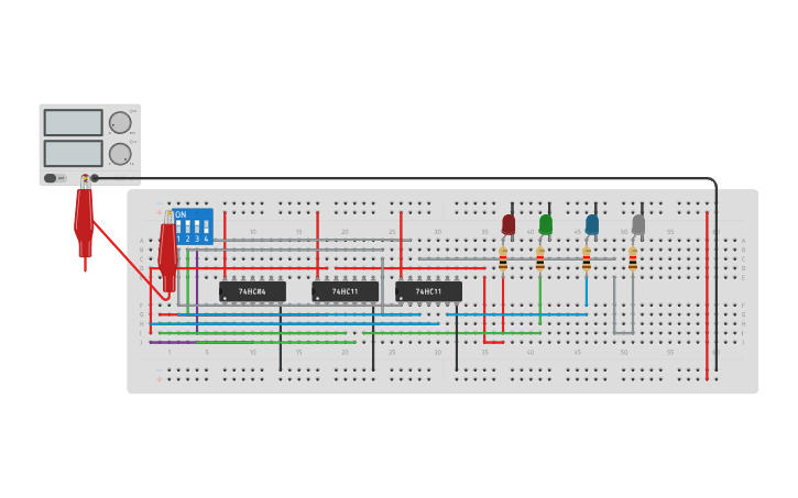 Circuit design 1:4 Demultiplexer - Tinkercad