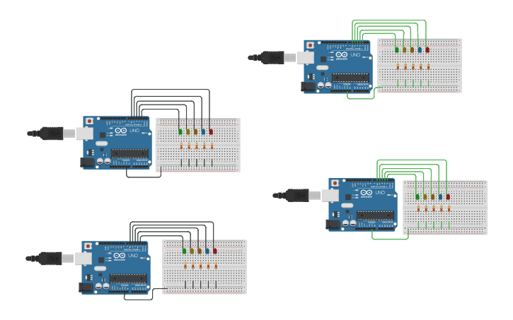 Ciclos Arduino Circuit design CICLO FOR EN ARDUINO - Tinkercad