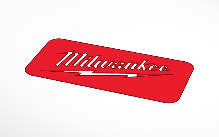 3D design Stencil Milwaukee Tools Logo - Tinkercad