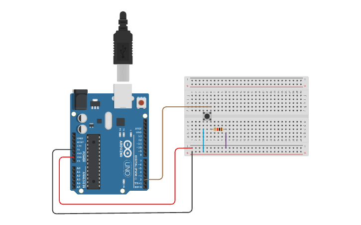 Circuit design PUSH BUTTON - Tinkercad
