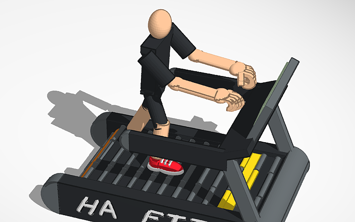 Treadmill Design/animation 3D design Treadmill( no walk animation, only treadmill) - Tinkercad