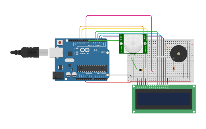 Circuit design Ejercicio 8: LCD 16x2 - Tinkercad