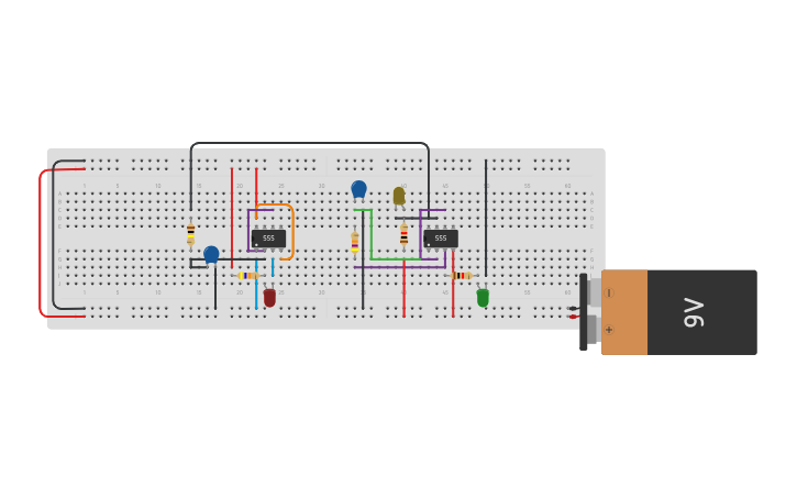 Circuit design Traffic Light - Tinkercad