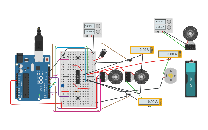 Circuit design Copy of Limit Switch and Encoder Simulation - Tinkercad