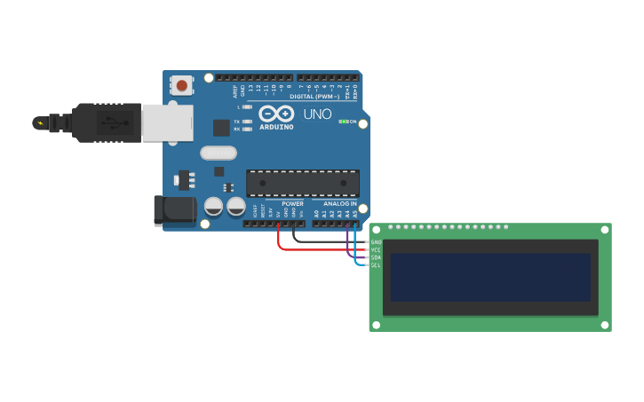 Lcds Example Design Tech Circuit design display LCD I2C - Tinkercad