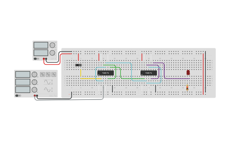 Circuit design Serial Input Serial Output(SISO) Shift Register - Tinkercad