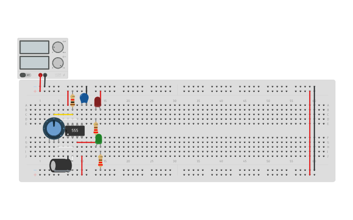 Circuit design Timer 555 - Tinkercad