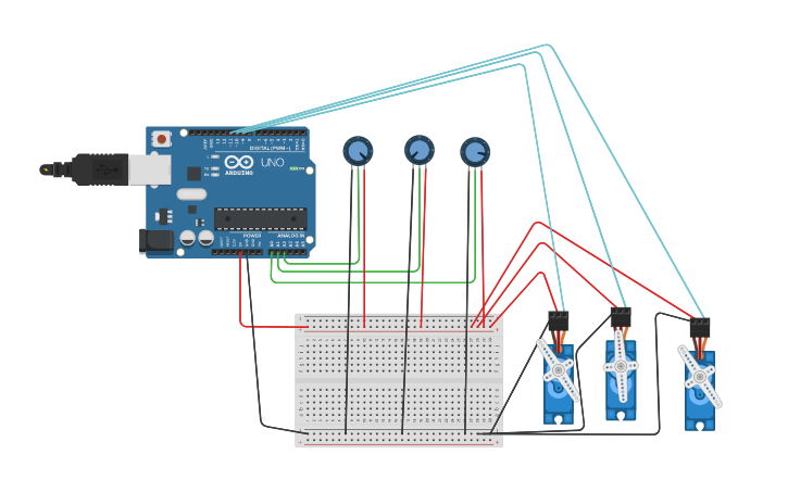 Circuit design amazing arduino- 3 servo control with 3 potentometer ...