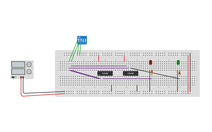 Circuit design Half adder Circuit with xor and and - Tinkercad