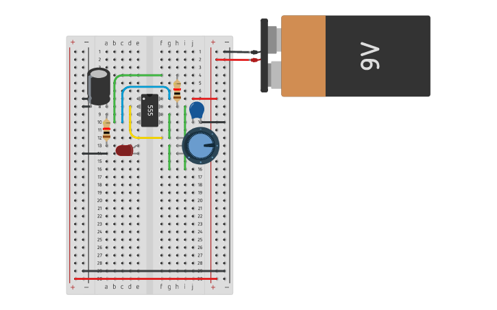 Circuit design 555 timer - Tinkercad