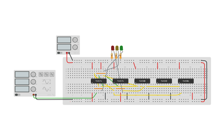 Circuit design MOD-6 Counter - Tinkercad