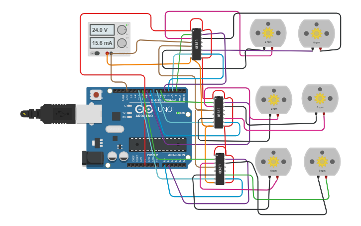 Circuit design Arduino Motor Control - Tinkercad