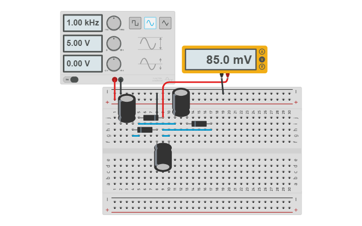 Circuit design (MOD 1) VOLTAGE MULTIPLIER B - Tinkercad