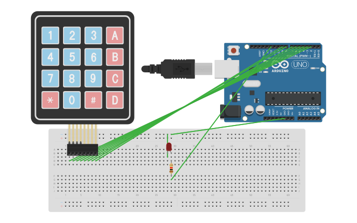 Circuit design Keypad - Tinkercad