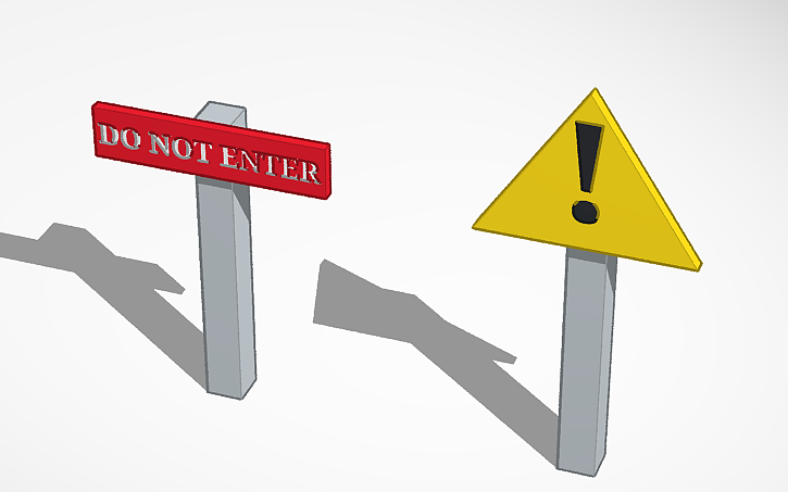 3D design Danger signs - Tinkercad
