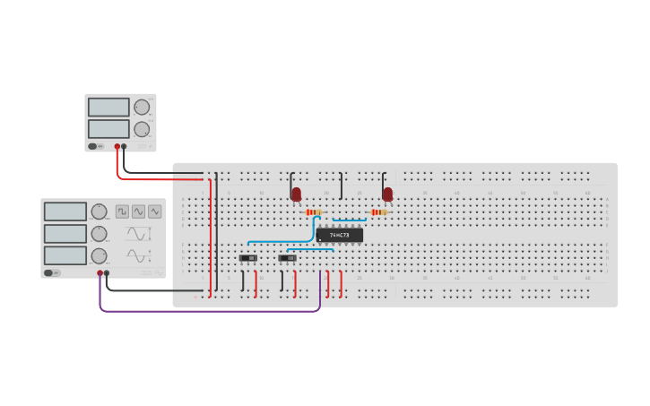 Circuit design flip flop jk - Tinkercad