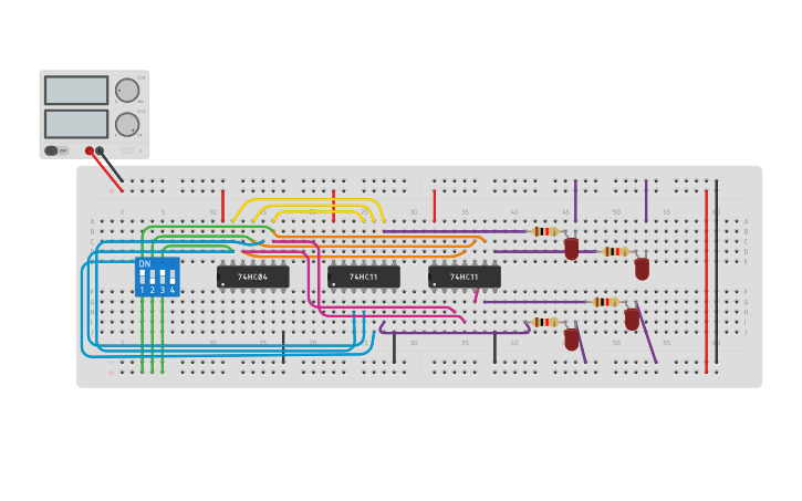 Circuit design 1 TO 4 DEMUX - Tinkercad