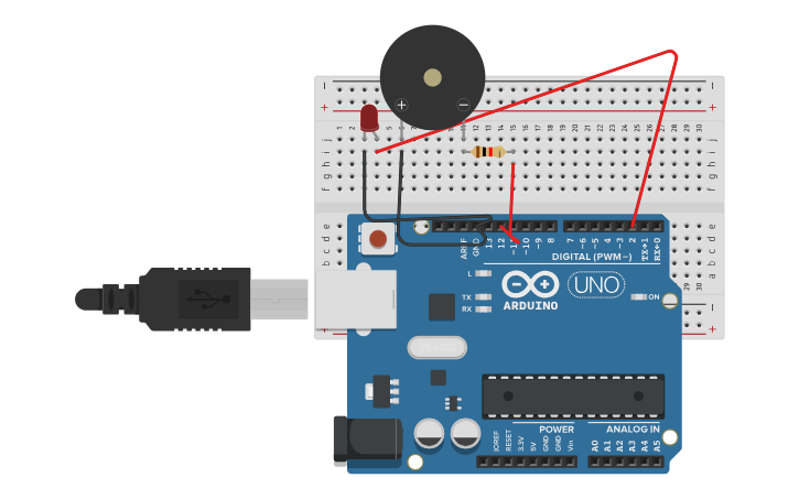 Circuit design buzzer - Tinkercad