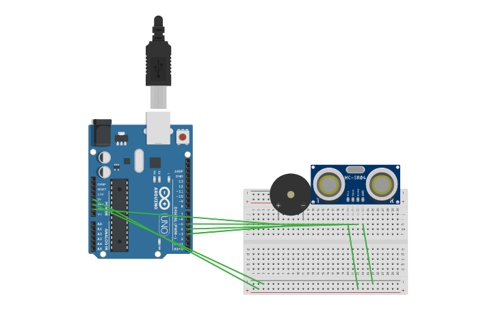 Circuit design Practica quince arduino - Tinkercad