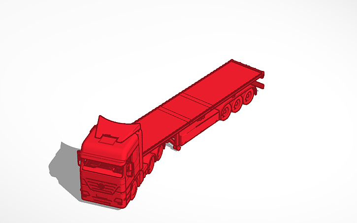 Bigrid Layout 3D design Big Rig with flatbed - Tinkercad