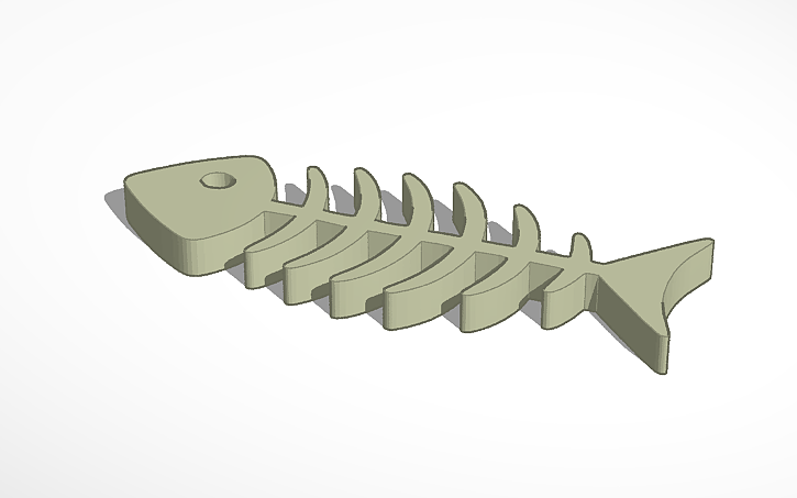 3D design Fish Bone - Tinkercad