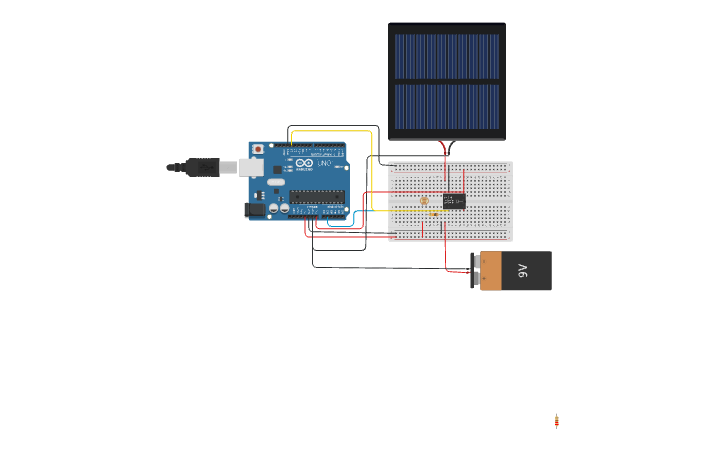 Circuit design 2 power source - Tinkercad