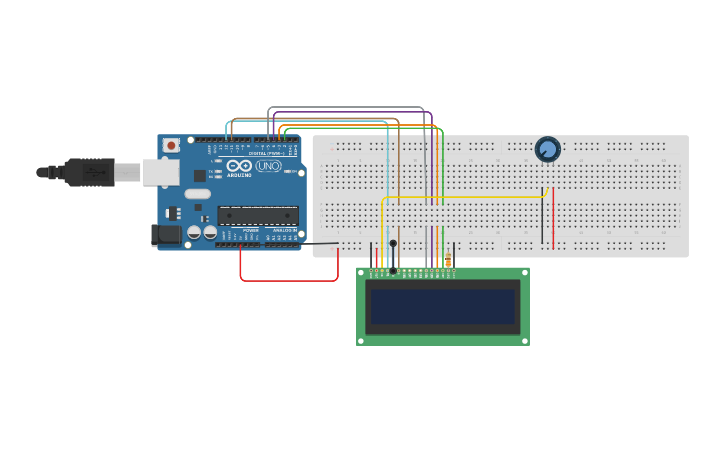 Circuit design LCD - Tinkercad