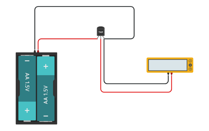 Circuit design Sensor de temperatura sin arduino - Tinkercad