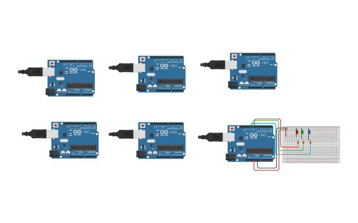 Circuit design Ejemplo 1 y 2 Unidad IV Interfaces - Tinkercad