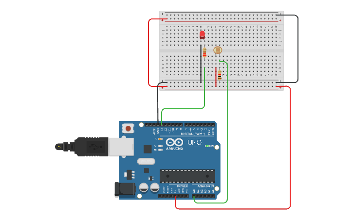 Circuit design Light Sensor - Tinkercad