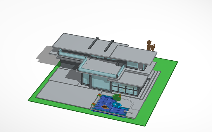 3D design Modern house - Tinkercad
