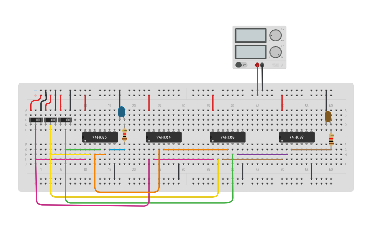 Circuit design Full Subtractor using basic gate - Tinkercad