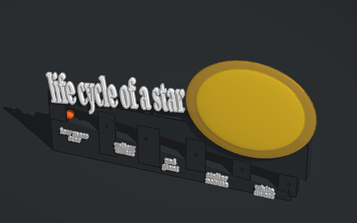 3D design life cycle of a star: white dwarf - Tinkercad
