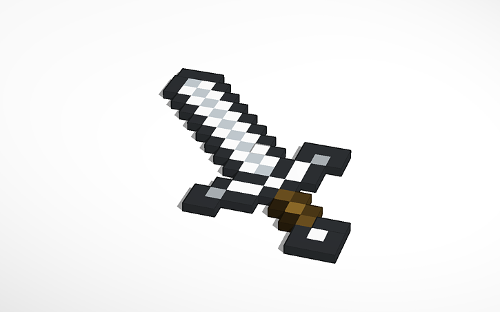 3D design minecraft iron sword - Tinkercad