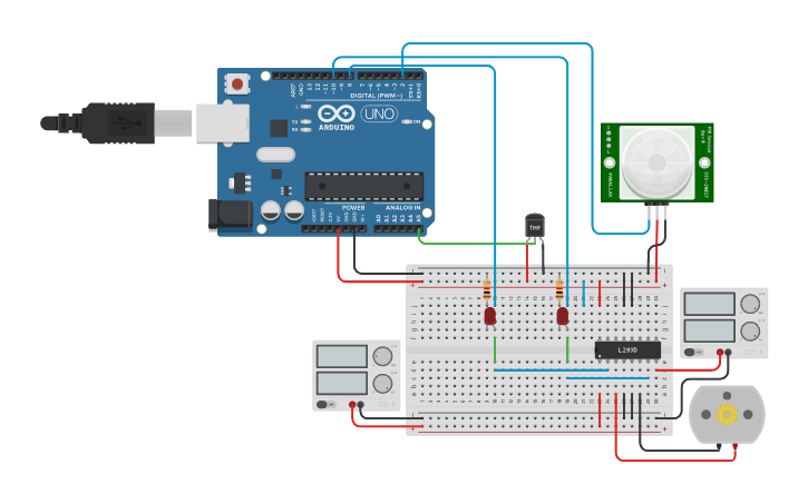 Circuit design Motor Driver H-Bridge w/ Arduino, Temp Sensor dan PIR ...