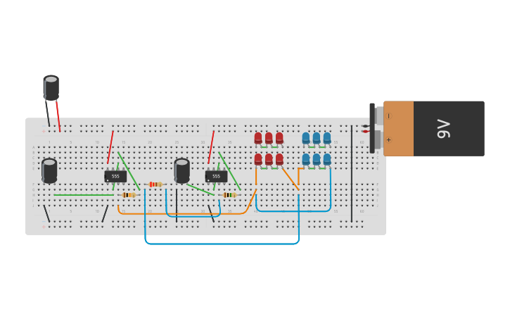 Circuit design Police-flash-light - Tinkercad