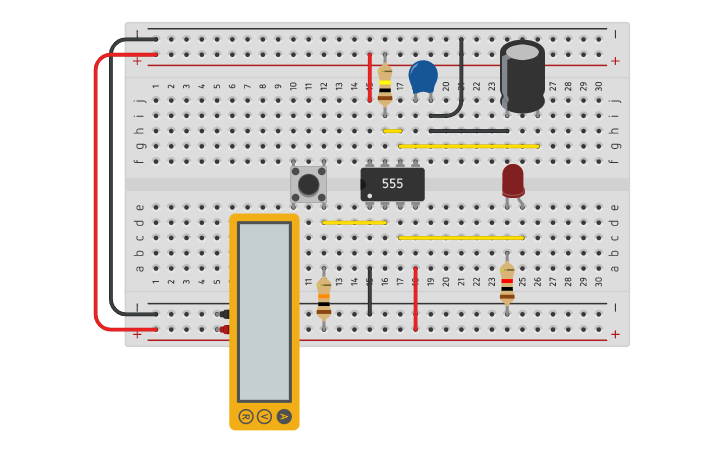 Circuit design timer ne555 - Tinkercad