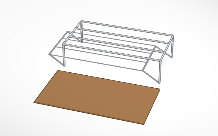 3D design Aluminum Square Tubing Table Frame - Tinkercad