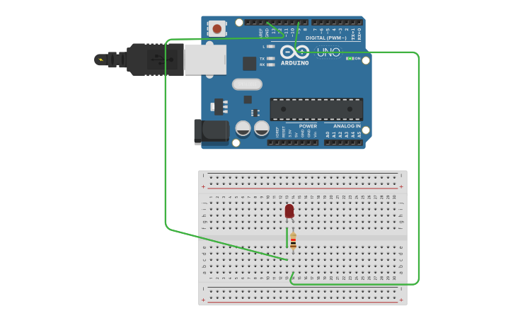 Circuit design LED blink with arduino - Tinkercad
