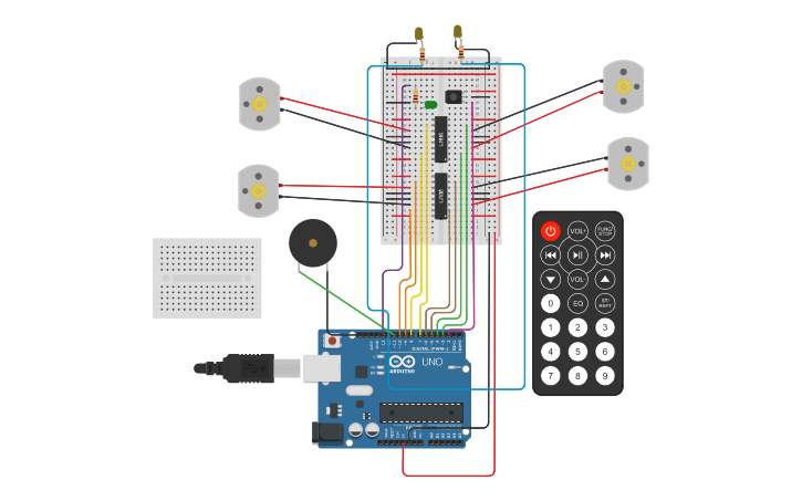 Circuit design RC car - Tinkercad