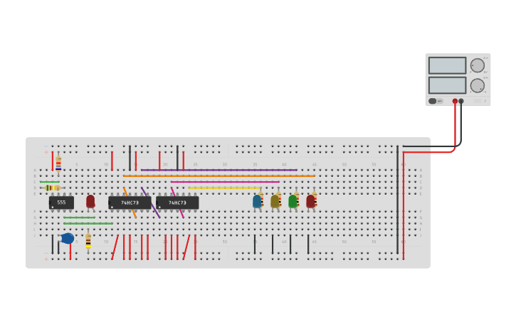 Circuit design JK FLIP FLOP COUNTER - Tinkercad