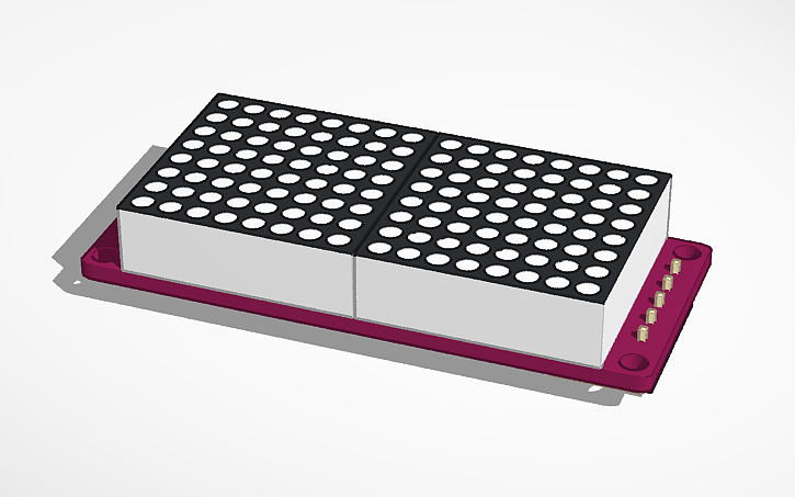 3D design 1.9mm 16x8 MAX7219 led matrix module (BTE-21-33) - Tinkercad