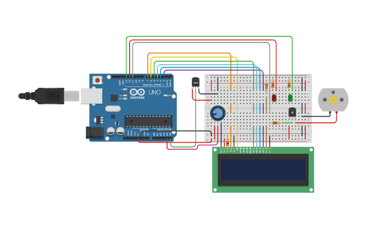 Circuit design Water Irrigation System Simulation - Tinkercad