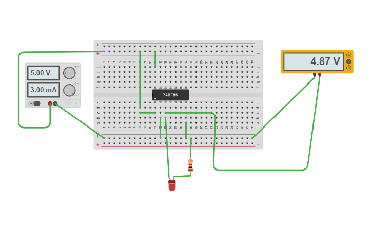 Circuit design XOR GATE - Tinkercad