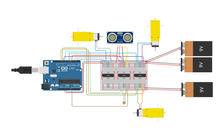 Circuit design Dispatch Bot Circuit - Tinkercad
