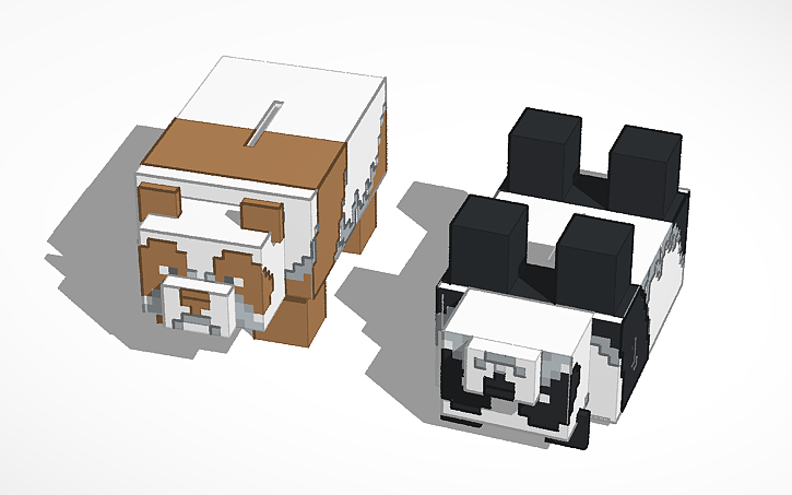 Minecraft Panda Design 3D design Panda Minecraft - Tinkercad