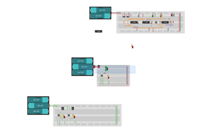 Circuit design OR,NOR,XOR,XNOR - Tinkercad