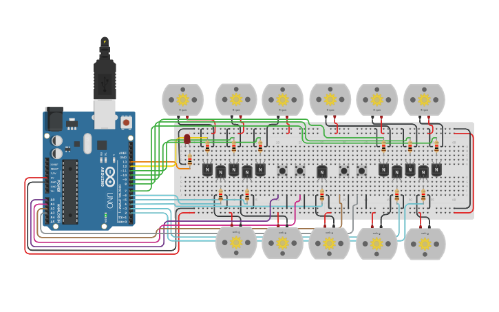 Circuit design Milk Production Circuit - Tinkercad