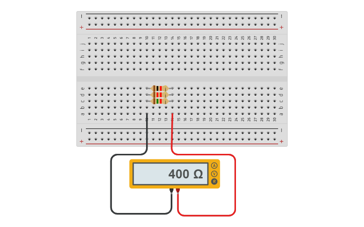 Circuit design Resistors in parallel 2 - Tinkercad